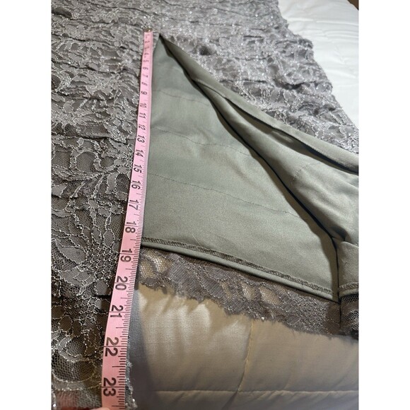 Jessica Howard Mother of Bride Long Gown Size 16W Gray Scallops Lace Rhinestone - Picture 11 of 16